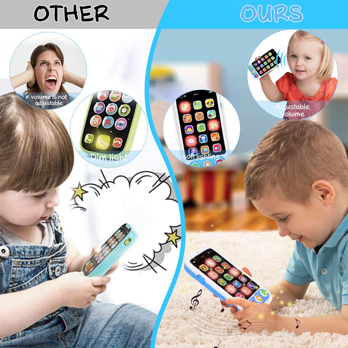 PATPAT Toy Phone for Kids, Battery Powered Kids Mobile Phone Toy, Dummy Phone for Babies, Kids Mobile Toy, Musical Toys for Kids Dummy Mobile Phone Christmas Gifts for Baby Boys Girls-Pink PATPAT Toy Phone for Kids, Battery Powered Kids Mobile Phone Toy, Dummy Phone for Babies, Kids Mobile Toy, Musical Toys for Kids Dummy Mobile Phone Christmas Gifts for Baby Boys Girls-Pink